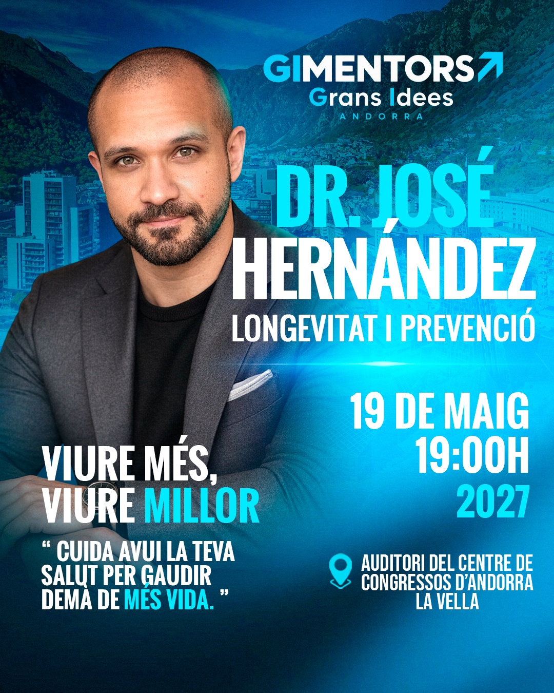 Cartel de Dr. José Hernández — Vivir más, vivir mejor